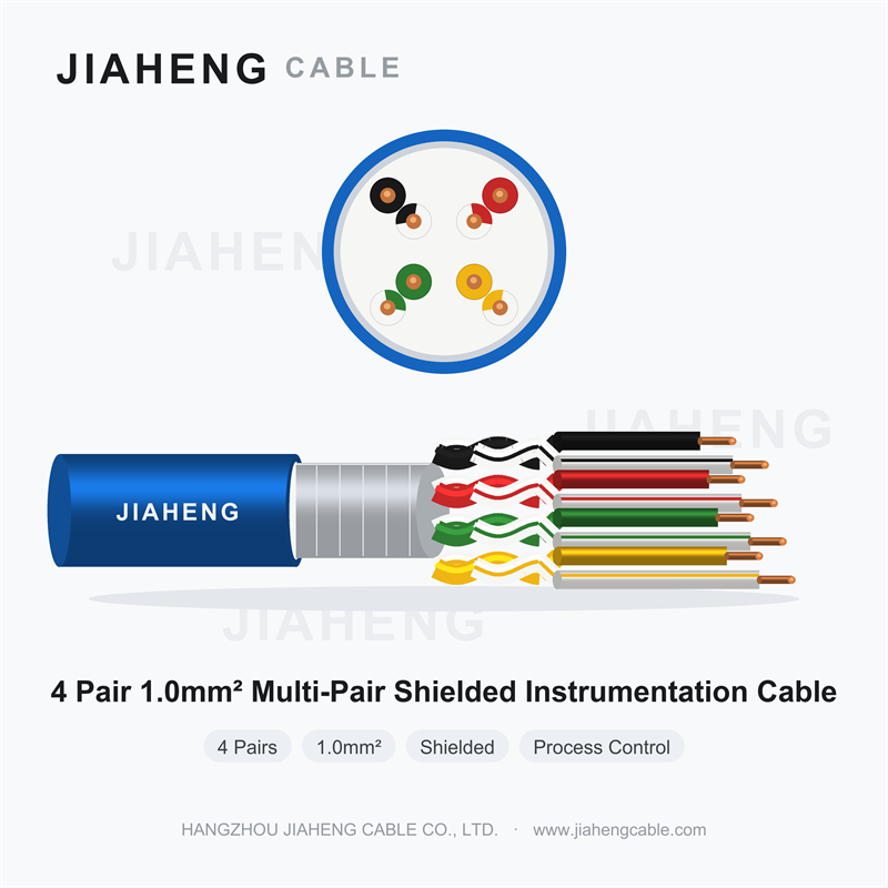 4 Pair 1.0mm² Multi-Pair Shielded Instrumentation Cable for Industrial Process Control
