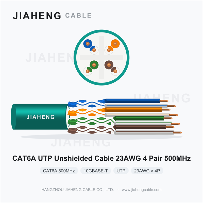 CAT6A UTP Unshielded Cable 23AWG 4 Pair 500MHz for 10GBASE-T Office Cabling