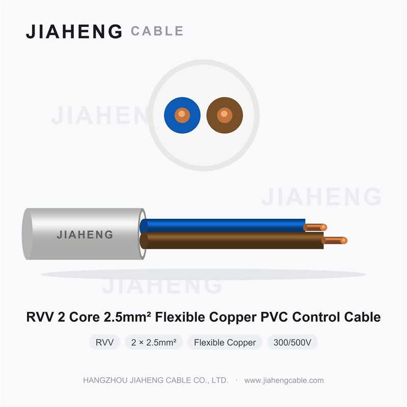 RVV 2 Core 2.5mm² Flexible Copper PVC Control Power Cable 300/500V